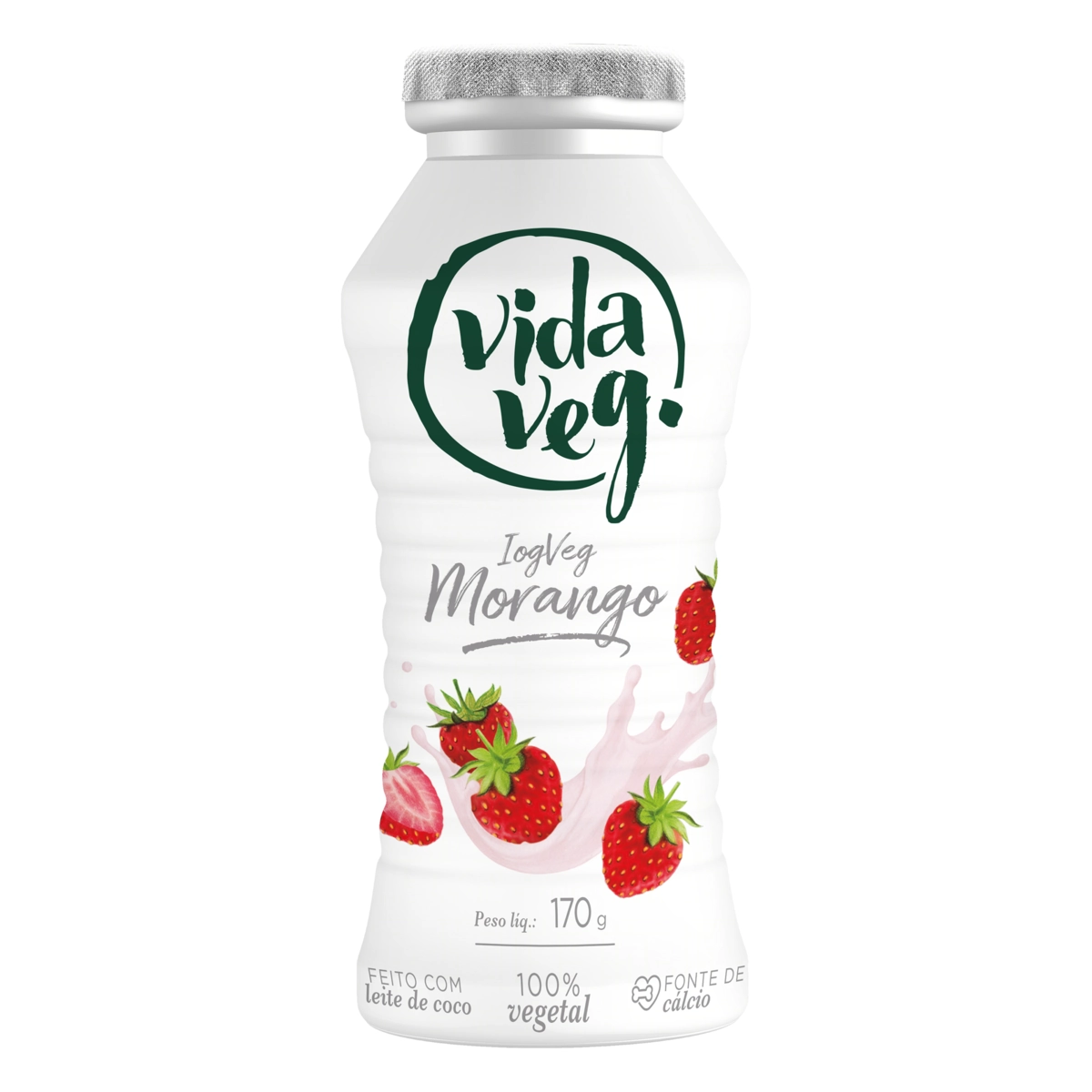 Iogurte Vegetal Morango Vida Veg Iogveg Frasco 170g