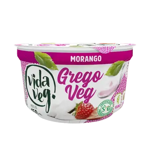 Iogurte Vegetal Morango Grego Vida Veg Pote 150g