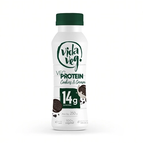 Iogurte Vegetal Cookies Cream Vida Veg Protein Frasco 250g