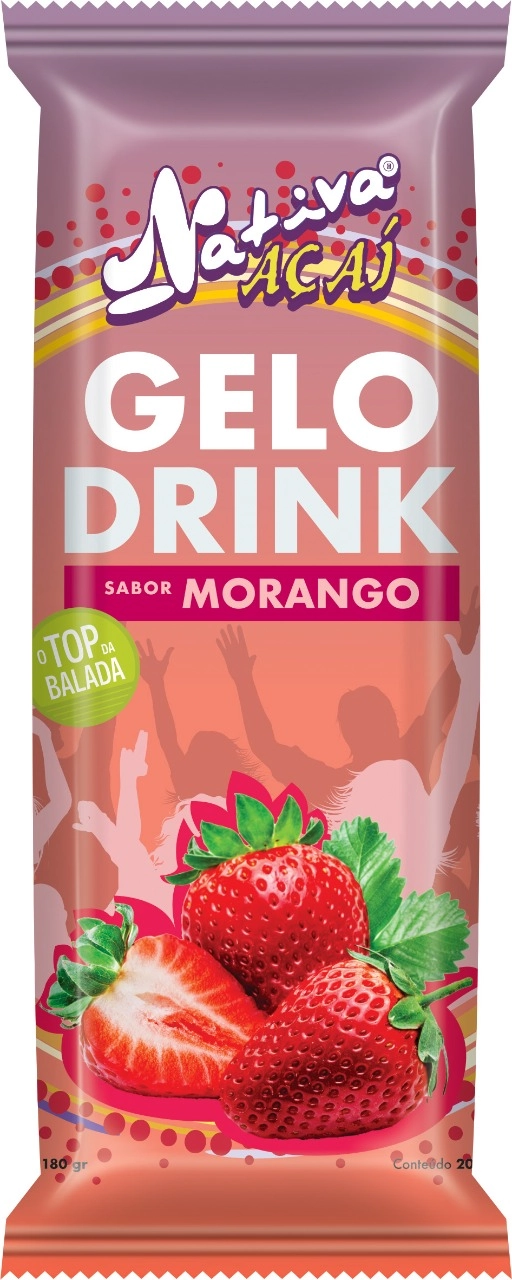 Gelo P/drink Nativa Acai Sabor Morango 180g