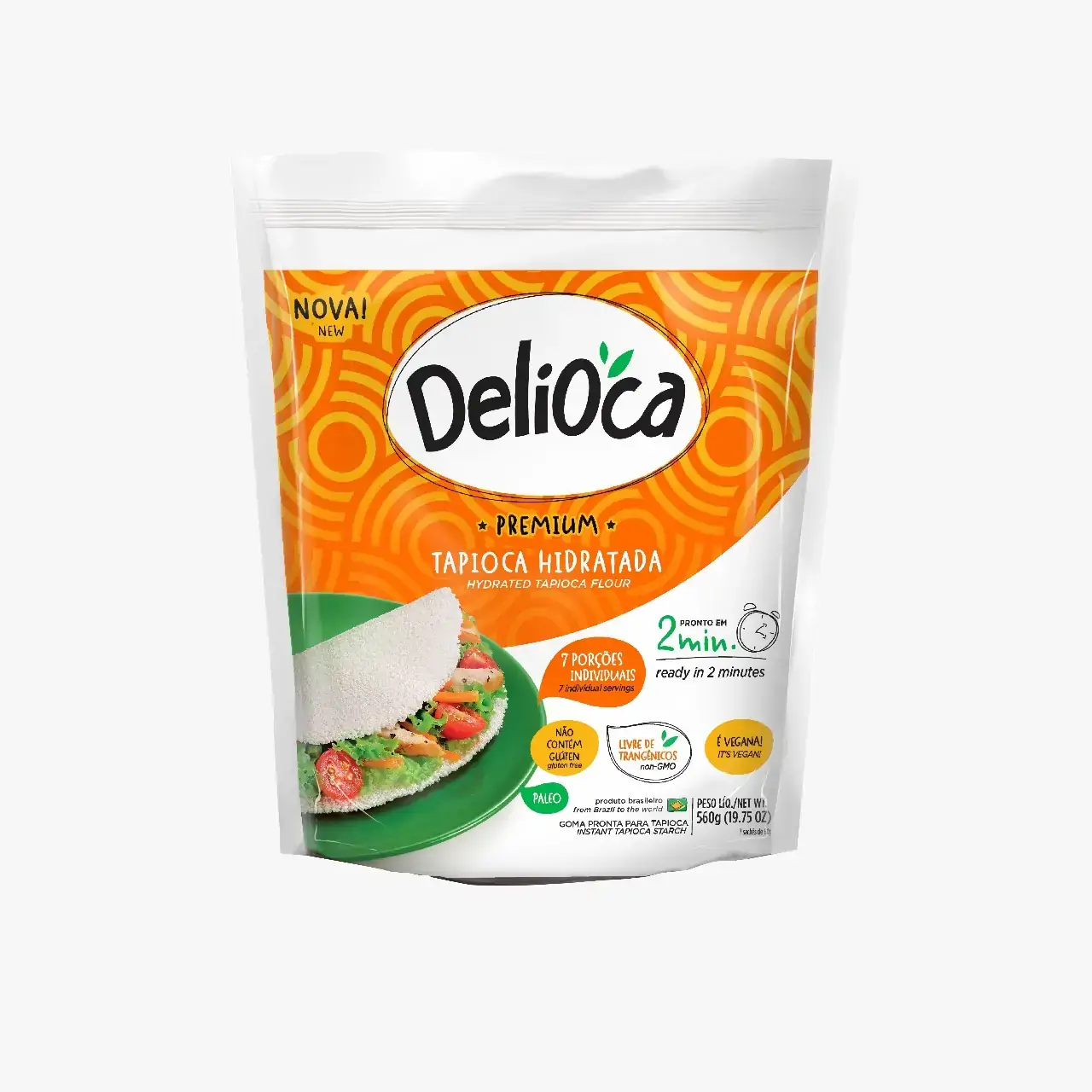 Tapioca Delioca Premium Sachê 560g 7 Unidades