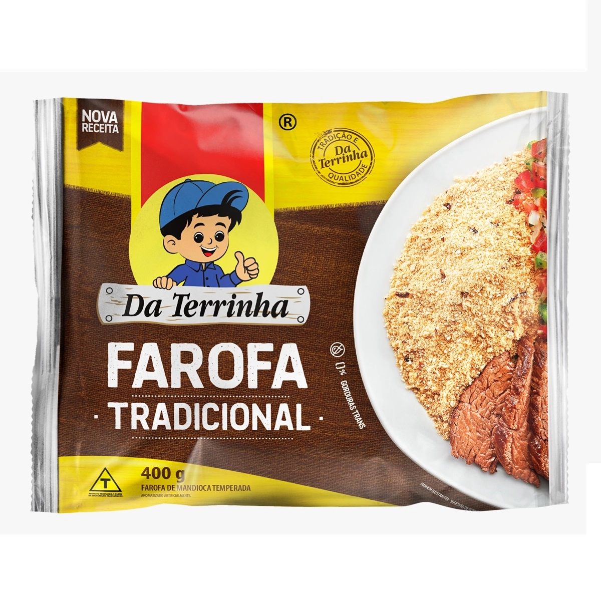 Farofa De Mandioca Tradicional Da Terrinha Pacote 400g