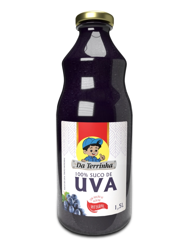 Suco Integral Uva Tinto Da Terrinha Garrafa 1,5l