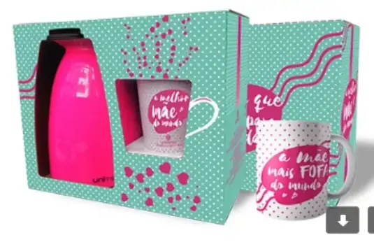 Kit Garrafa Term Florenca 650ml Caneca 300ml