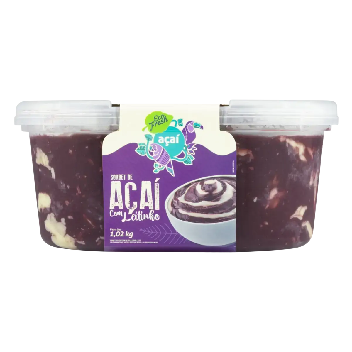 Sorbet Açaí Com Leitinho Eco Fresh Pote 1,02l