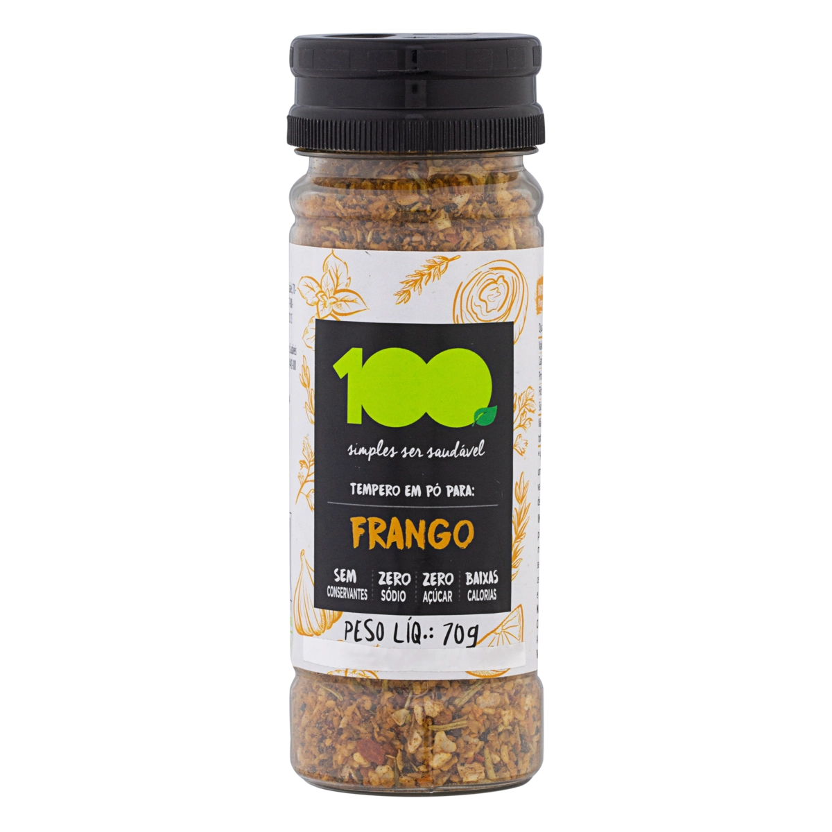 Tempero Em Pó Para Frango Zero Sódio Zero Açúcar 100 Foods Frasco 70g