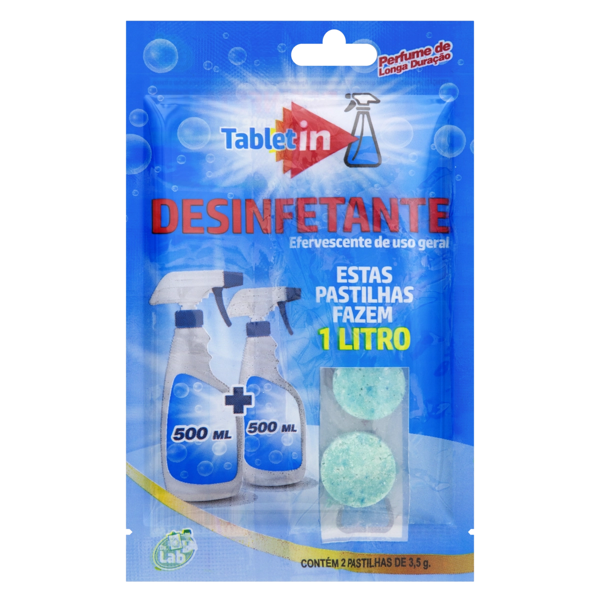 Desinfetante Pastilha Efervescente Uso Geral Tablet In Pacote 2 Unidades 3,5g Cada