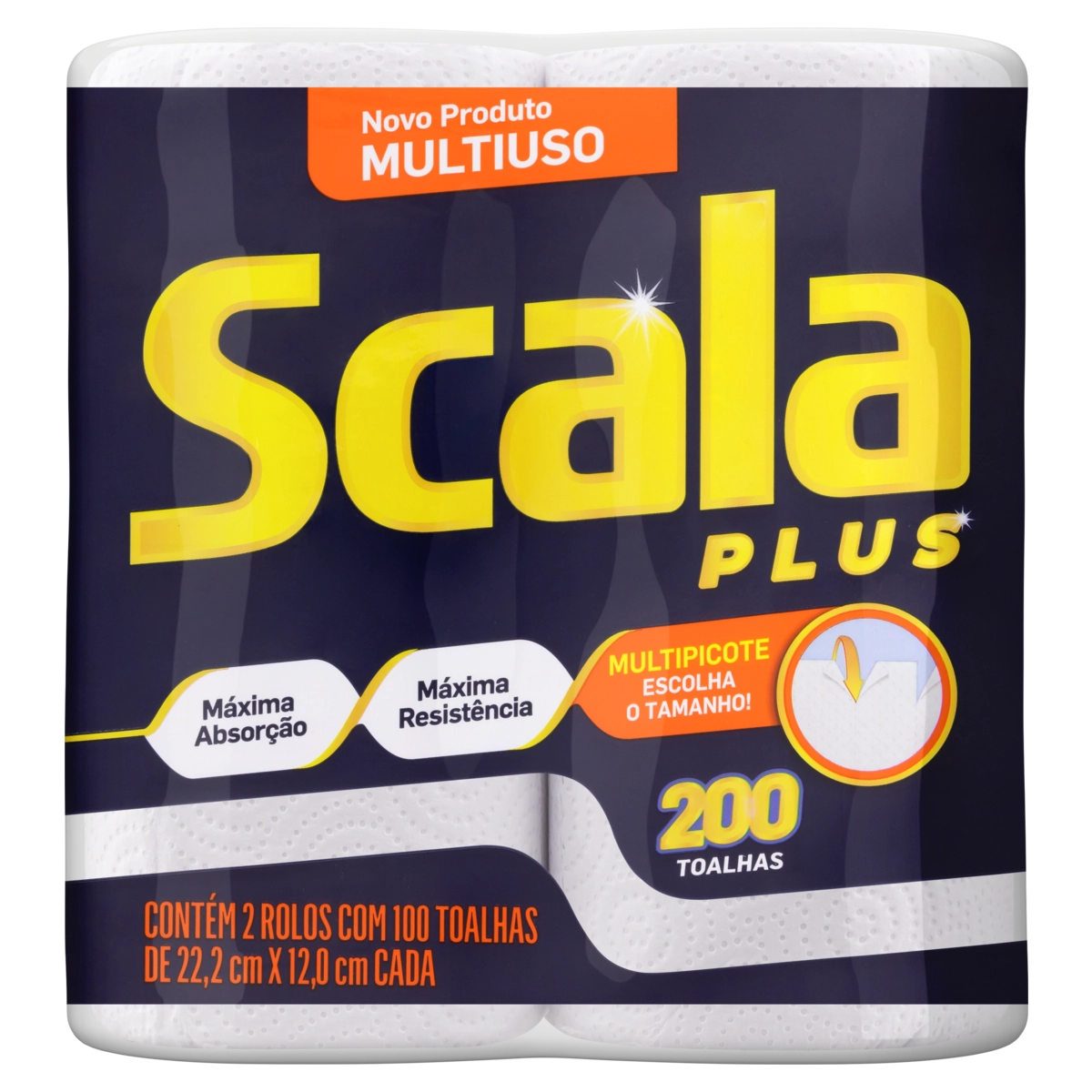 Toalha De Papel Scala Plus Pacote 2 Unidades Com 100 Folhas Cada