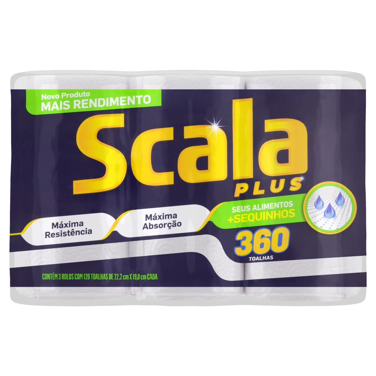 Toalha De Papel Scala Plus Pacote 3 Unidades