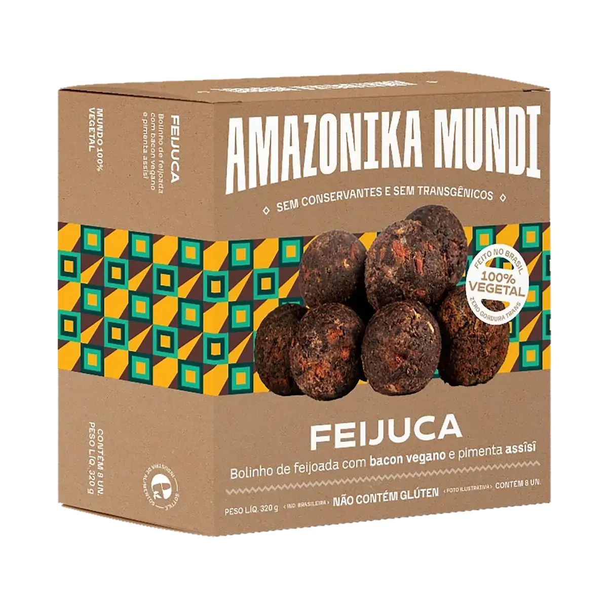 Bolinho De Feijoada Feijuca Amazonika Mundi Caixa 320g 8 Unidades