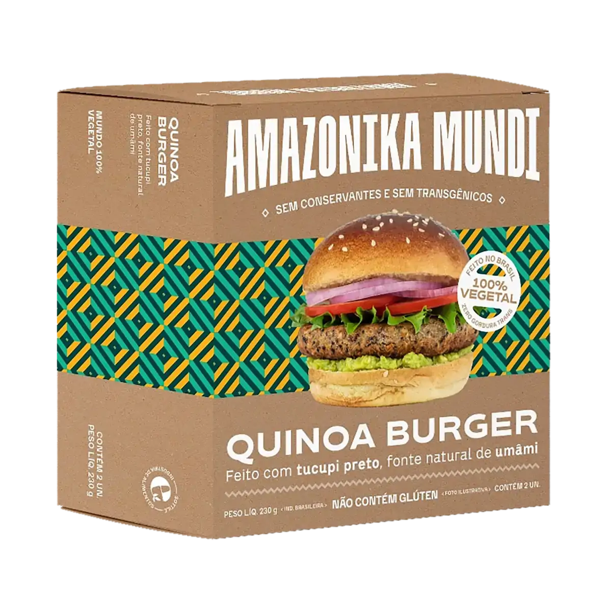 Hambúrguer De Quinoa Amazonika Mundi Caixa 230g 2 Unidades