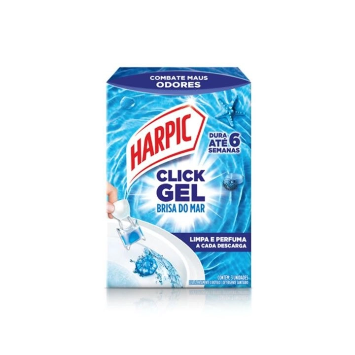 Desodor Harpic Click Gel Brisa Mar C/3un
