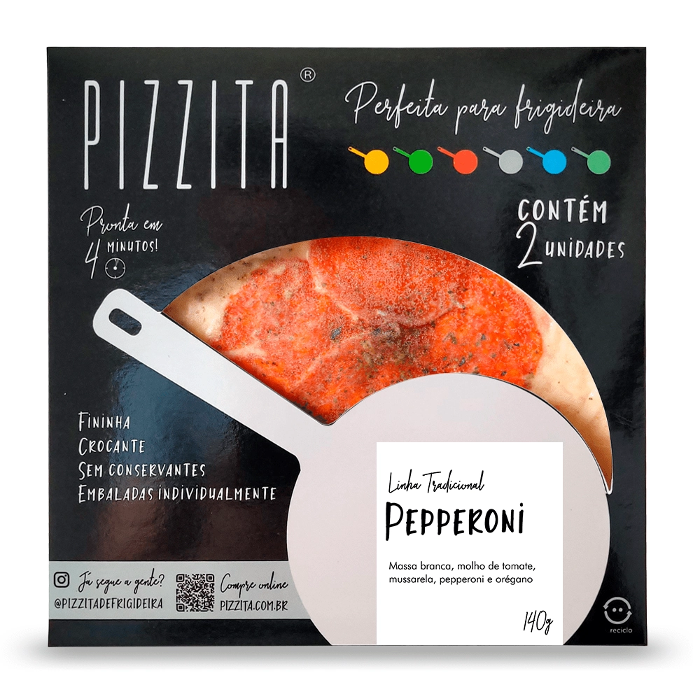Pizza P/frigideira Pizzita 140g Pepperoni Tradicional