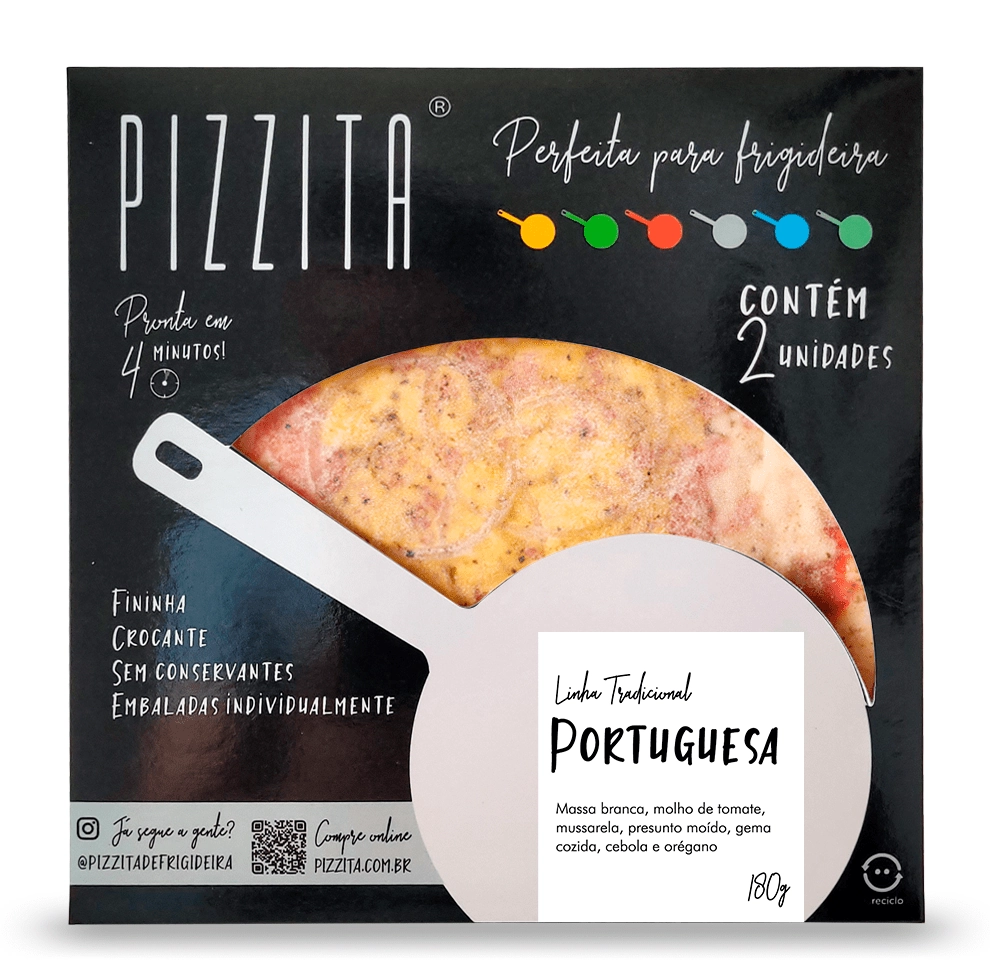 Pizza P/frigideira Pizzita 140g Portuguesa Tradicional