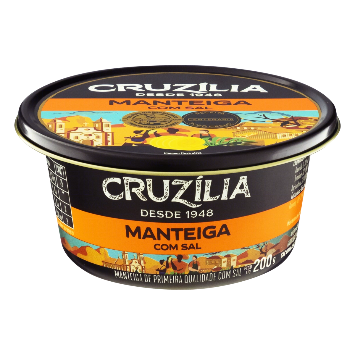 Manteiga De Primeira Qualidade Com Sal Cruzília Lata 200g