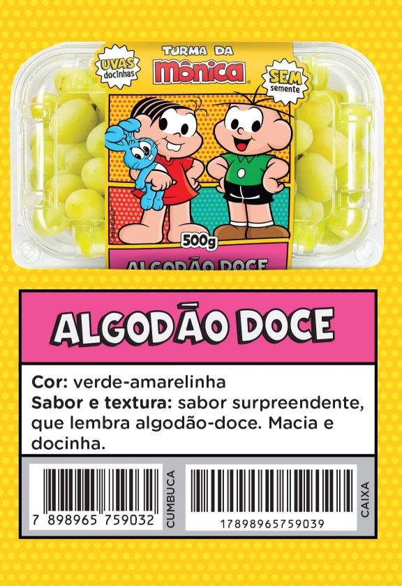 Uva Turma Da Monica Algodao Doce Bandeja 500g