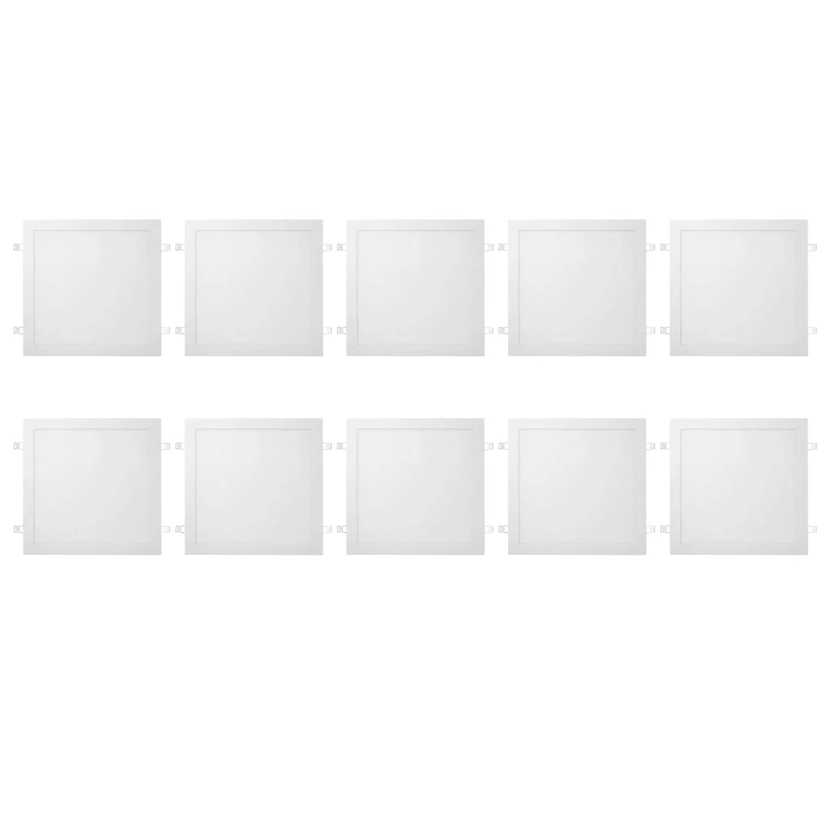 Kit C/ 10 Paineis Led Embutir 18w Quadrado - Fortled