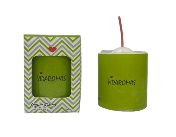 Vela Aromatica Vidaromas 60g Capim Limao