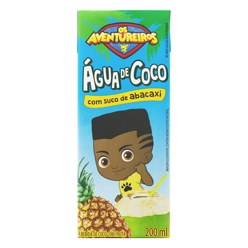água De Coco Abacaxi Os Aventureiros Caixa 200ml
