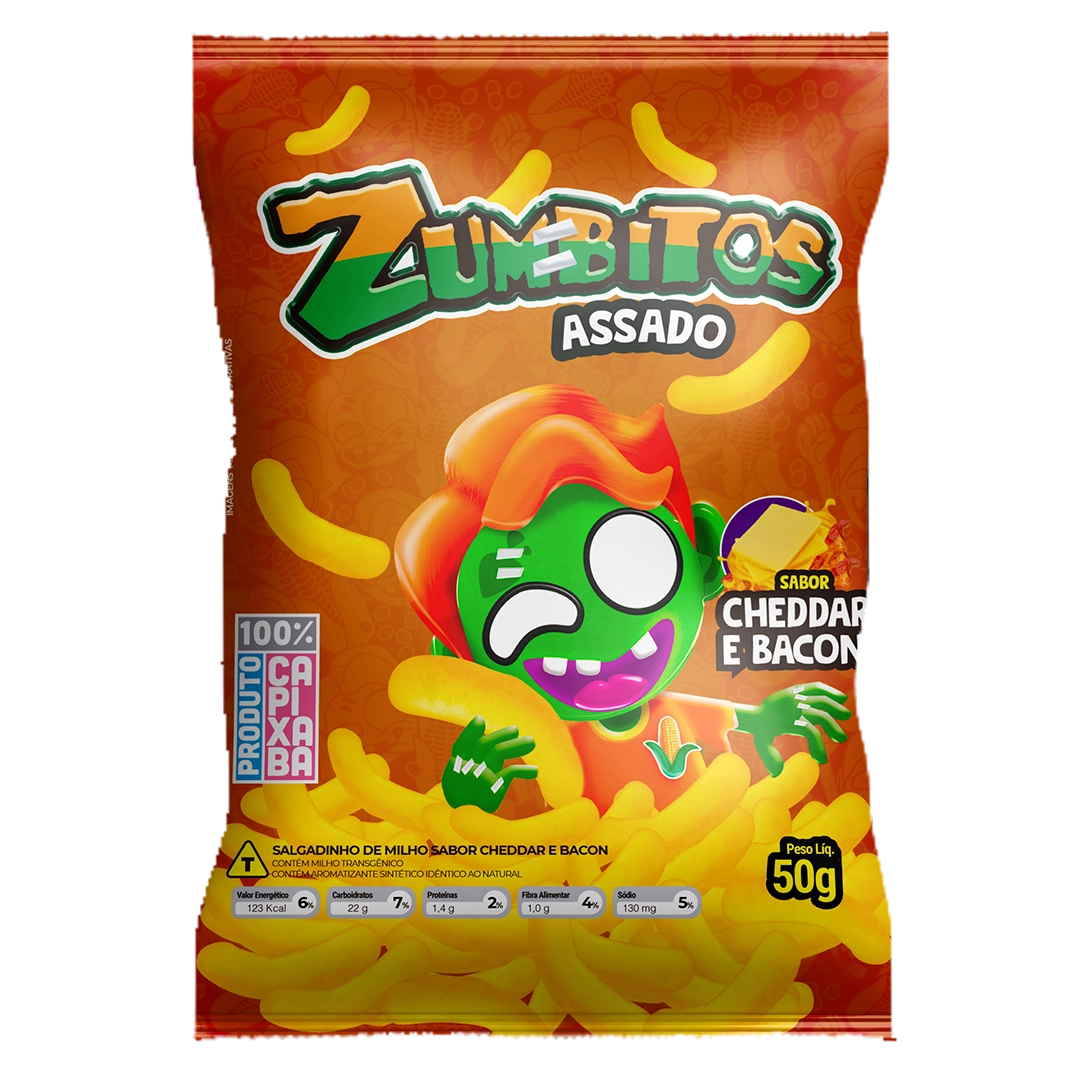 Chips Zumbitos Cheddar Bacon 50g 15452 Santos