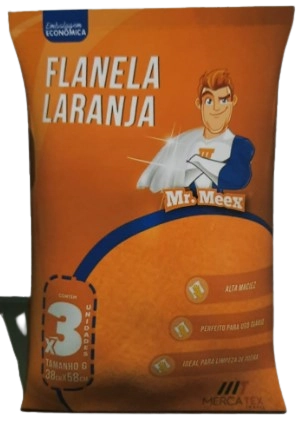 Flanela Mr Meex Laranja C/ 3 Und