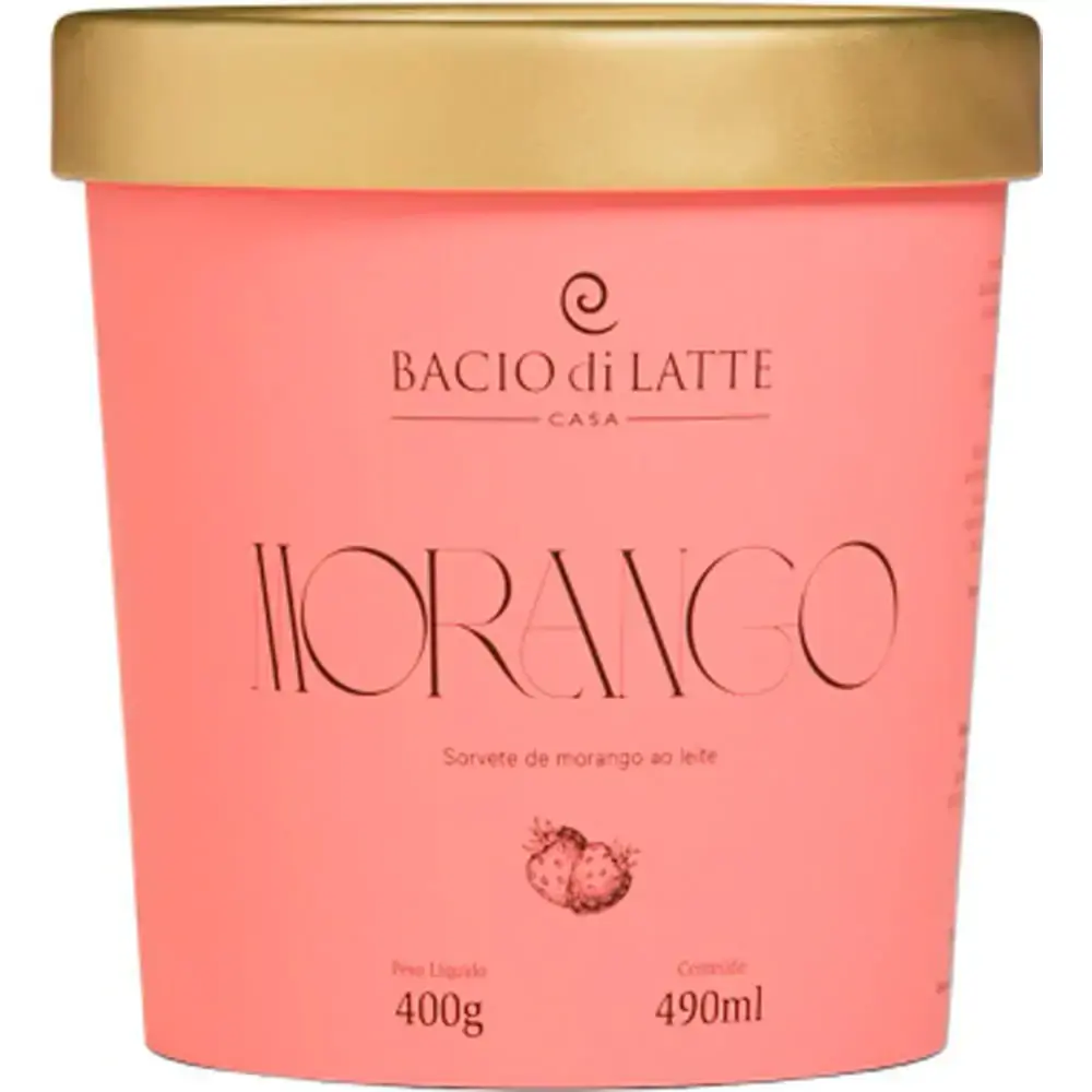 Sorv Bacio Di Latte Morango 490ml Pote