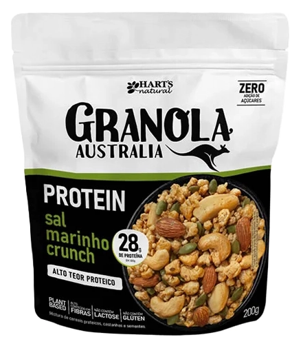 Granola Protein Low Carb Sal Marinho Crunch Harts Natural Australia Pouch 200g