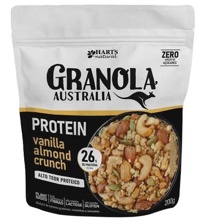 Granola Protein Low Carb Vanilla Almond Crunch Harts Natural Australia Pouch 200g