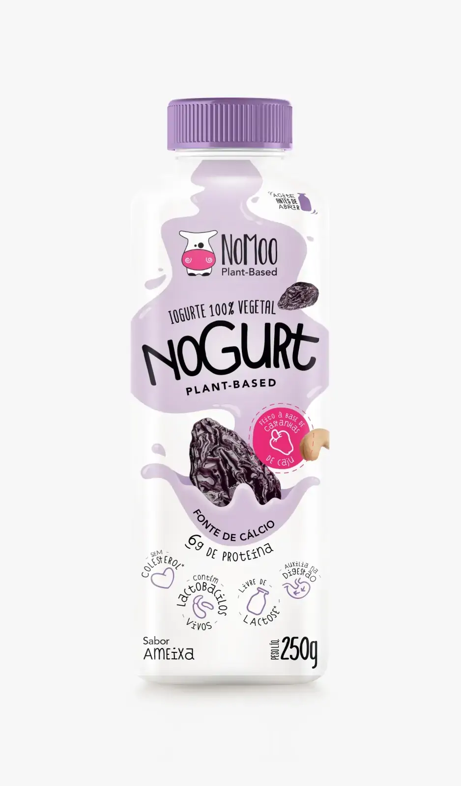 Iogurte Vegetal Ameixa Zero Lactose Nomoo Nogurt Frasco 250g