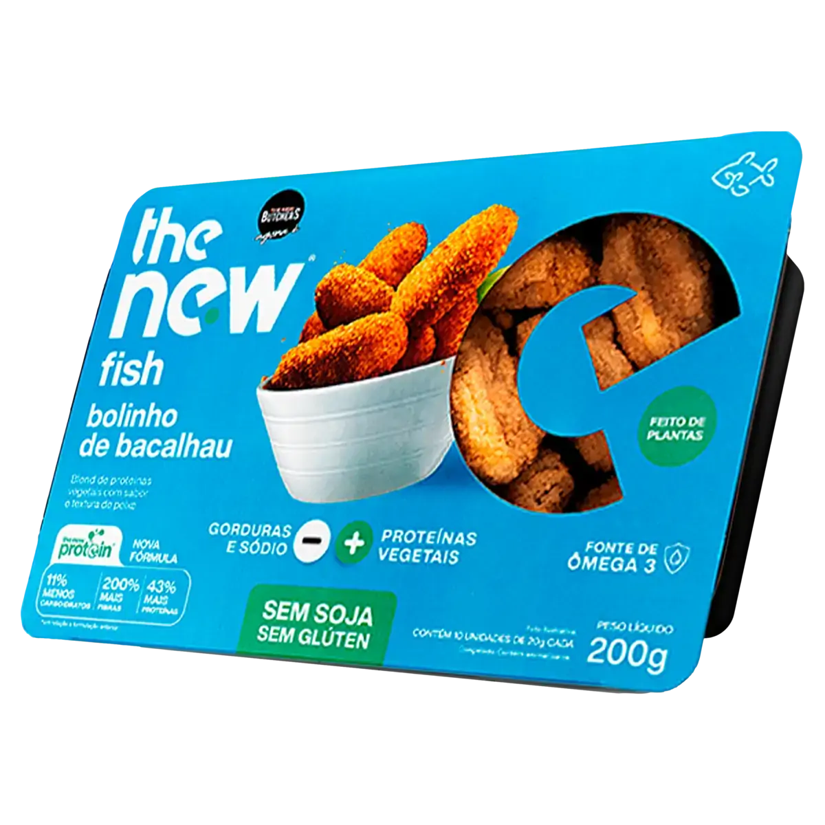 Bolinho Congelado Vegetal Bacalhau The New Fish Bandeja 200g 10 Unidades