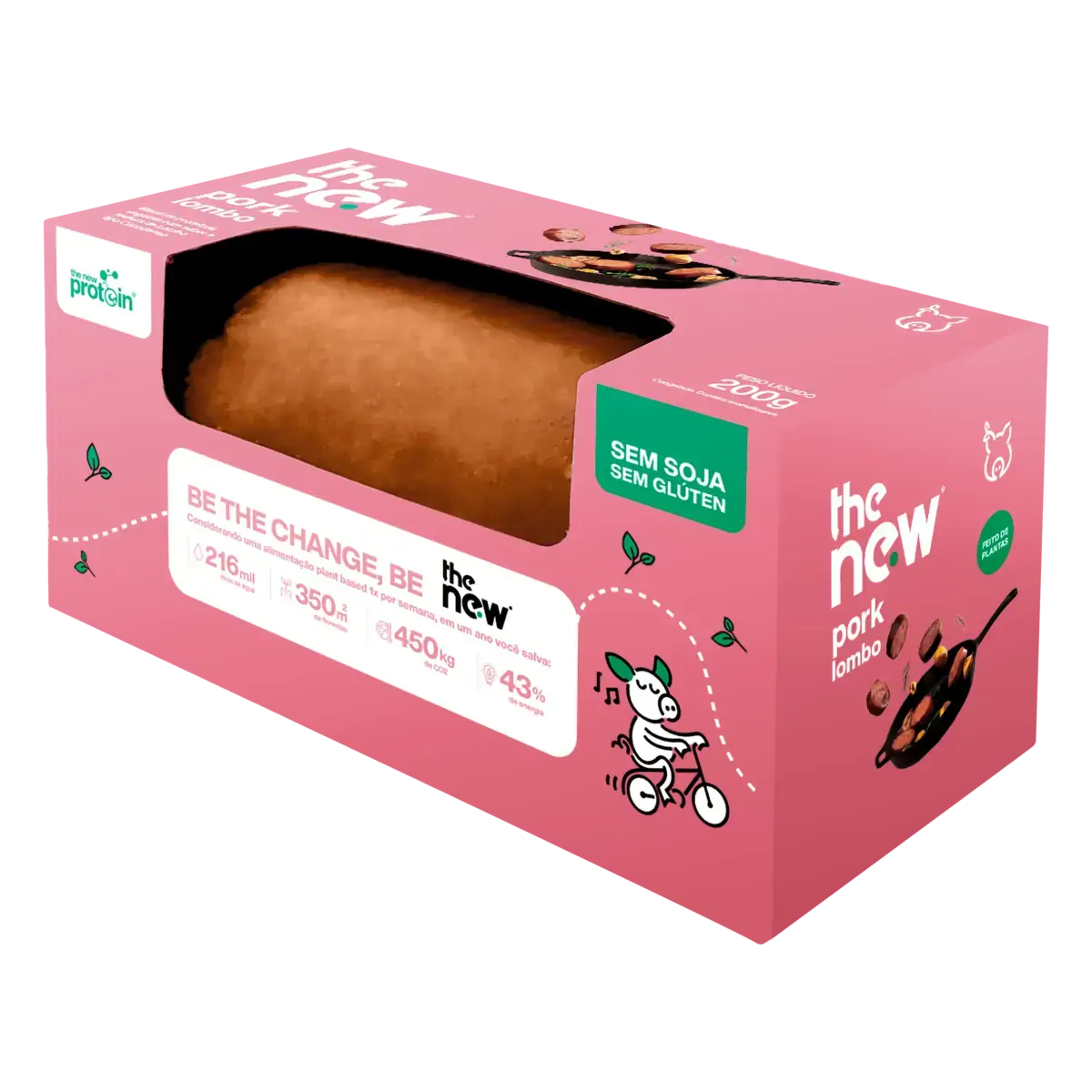 Linguiça Vegetal Congelada Lombo Canadense The New Pork Caixa 200g