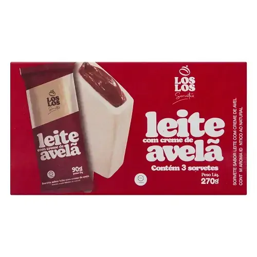 Pack Paleta Leite Com Creme De Avelã Los Los Caixa 270g 3 Unidades