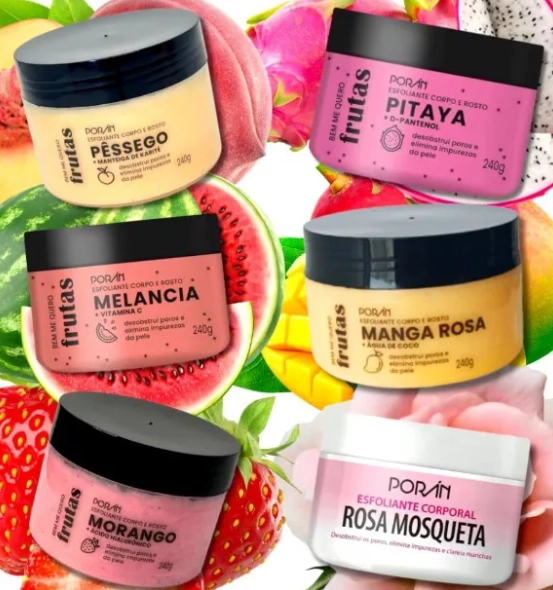 Esfoliante De Melancia Corpo E Rosto Poran