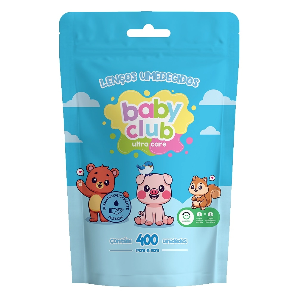Refil Para Balde Baby Club Com 400 Lenços