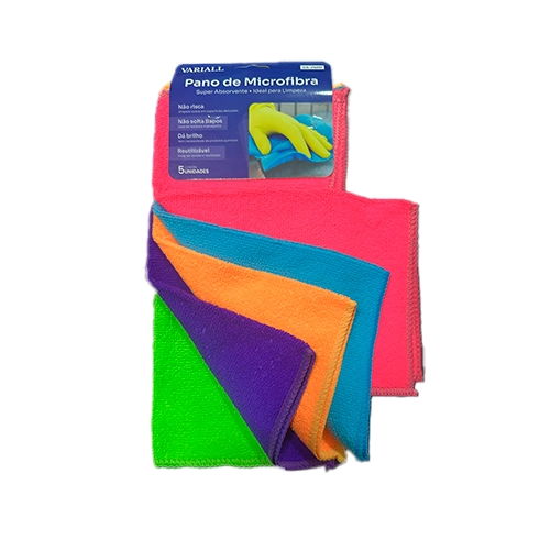 Kit 5 Pano Limpeza Chao Microfibra Automotivo Multiuso