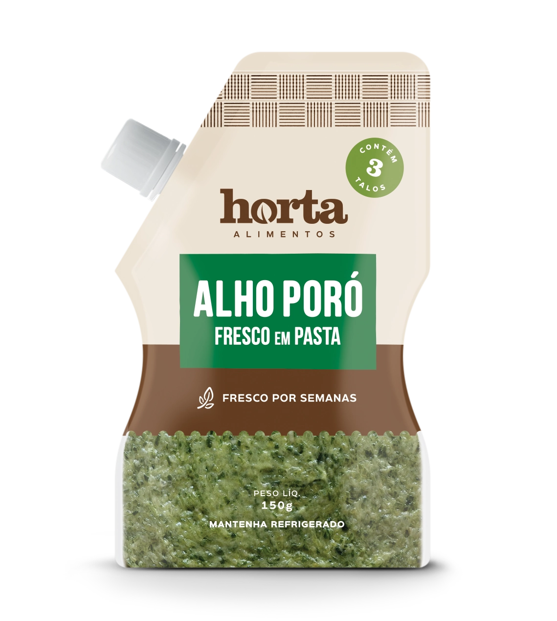 Temp Fresco Pasta Horta Alimentos Alho Poro 150g