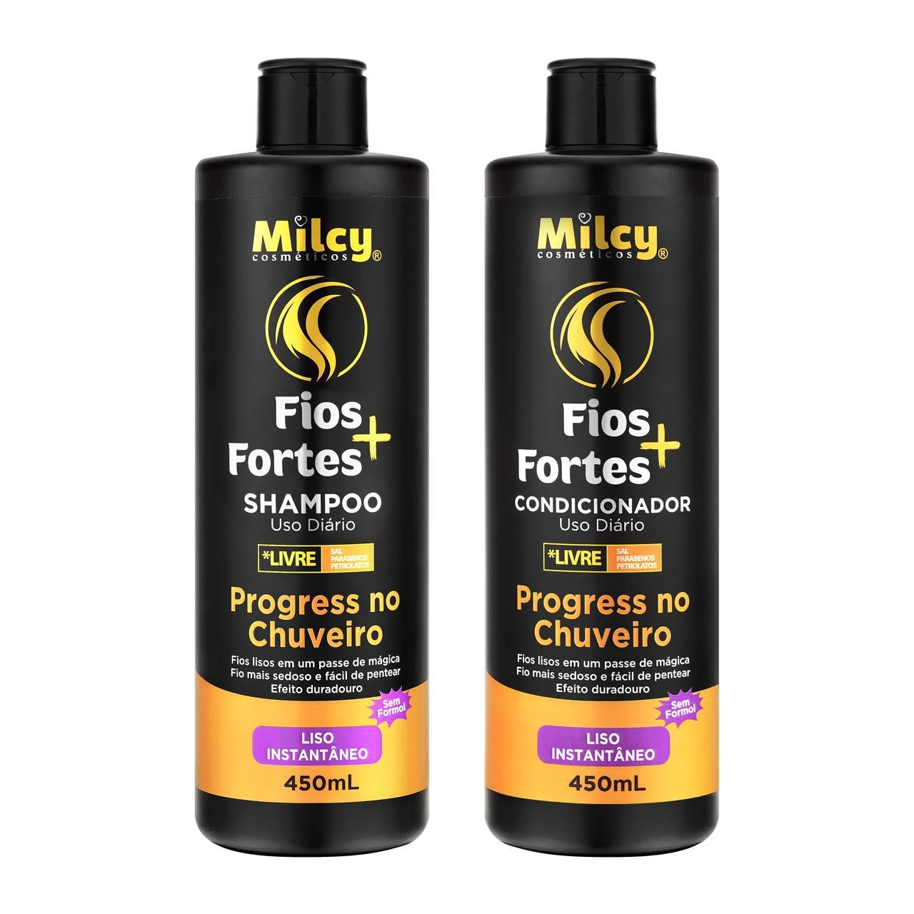 Kit Milcy Fios Fortes 450ml Progress No Chuveiro