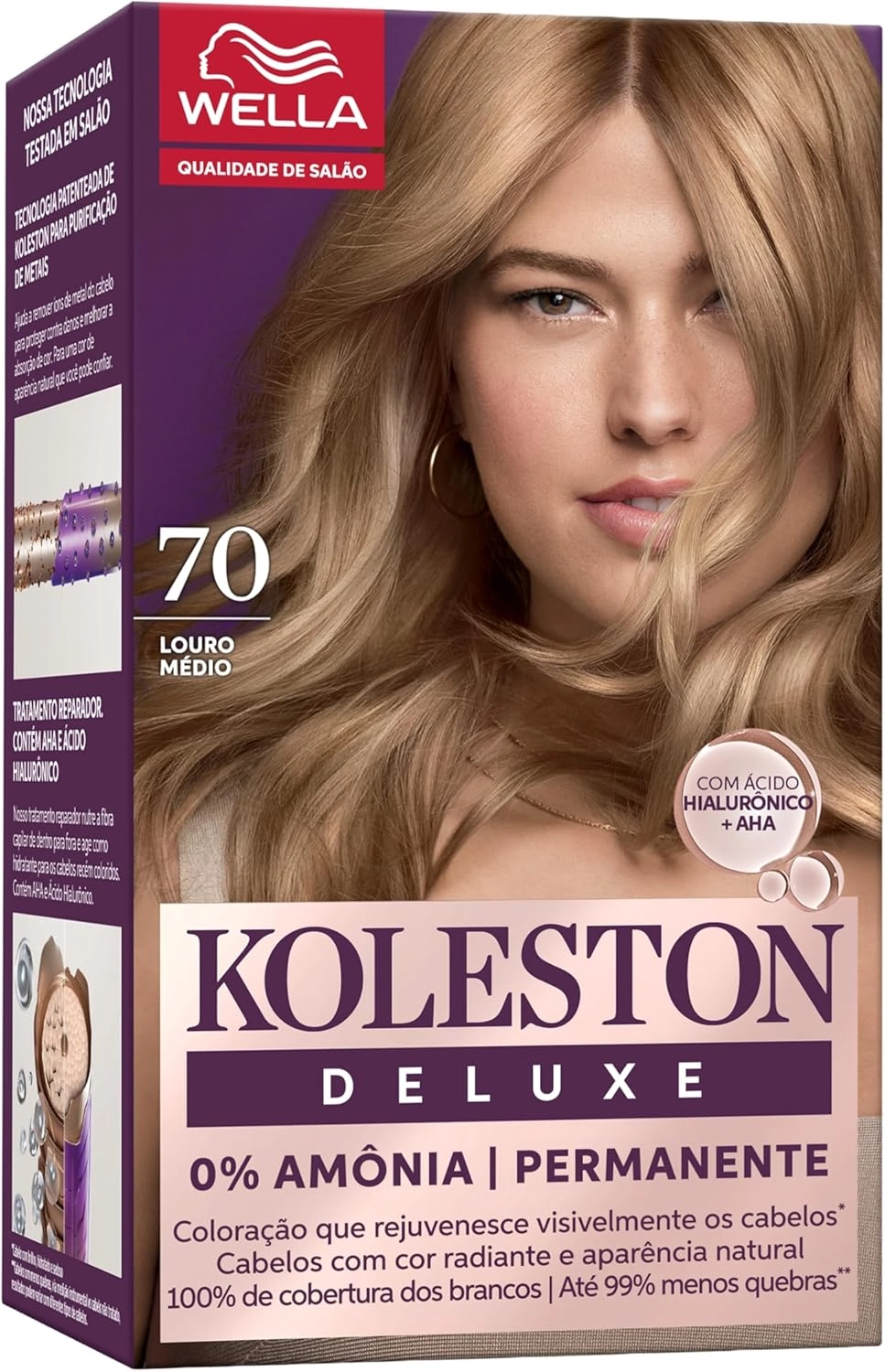 Tinta De Cabelo Permanente Koleston Deluxe Louro Médio 7 0
