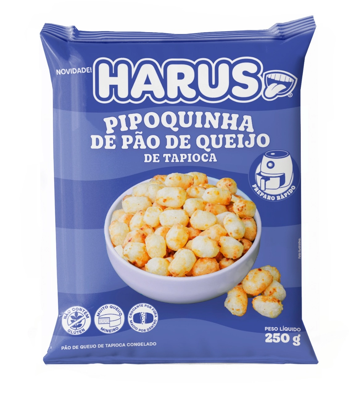 Pipoquinha De Pão De Queijo Congelada Harus Pacote 250g