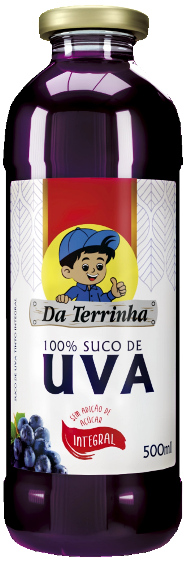Suco Integral Uva Tinto Da Terrinha Garrafa 500ml