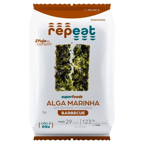 Snack Alga Barbecue Repeat Pacote 5g