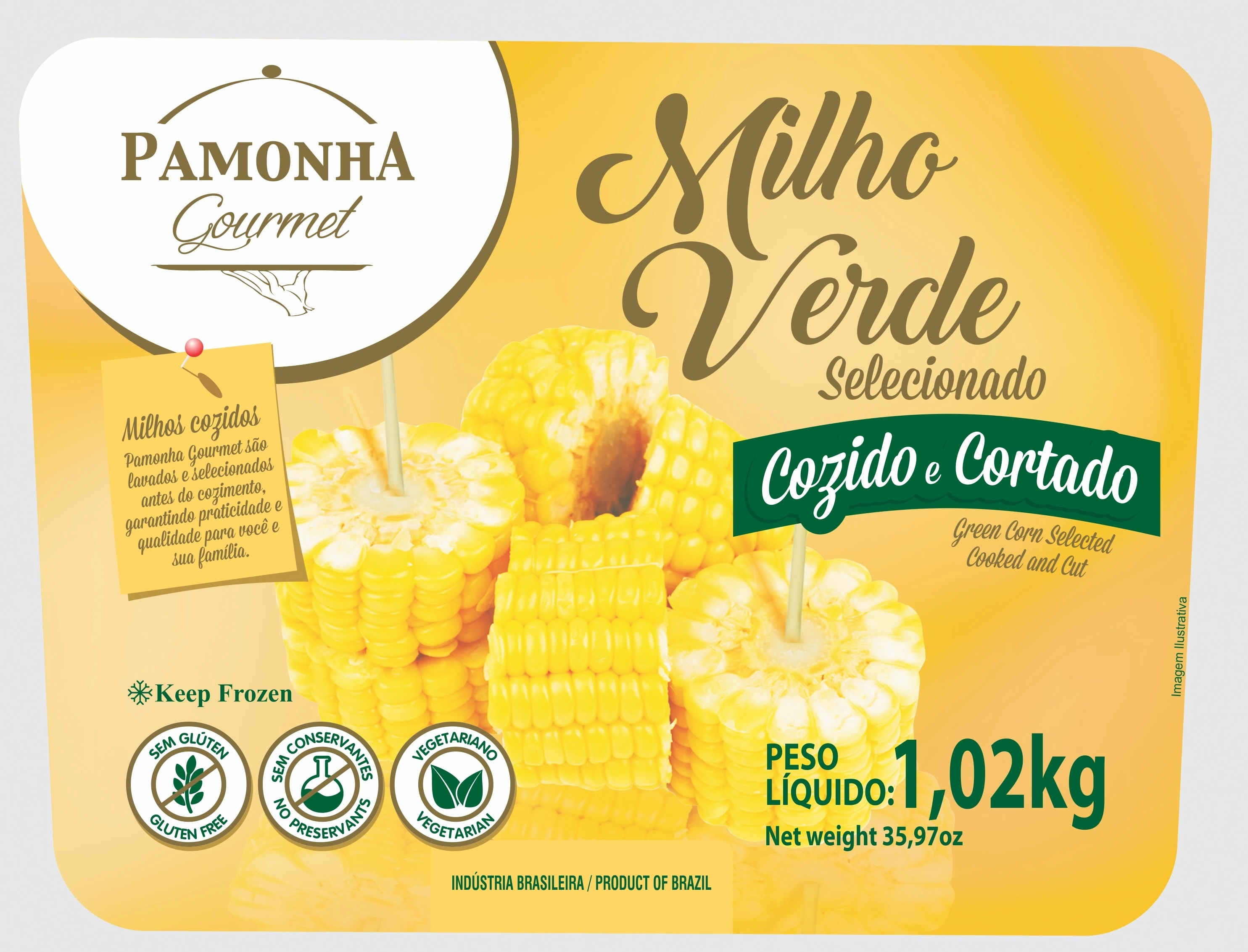 Milho Verde Pamonha Gourmet 1,02kg Cozido