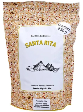 Farofa Especial Mandioca Temperada Alho 250gr Santa Rita