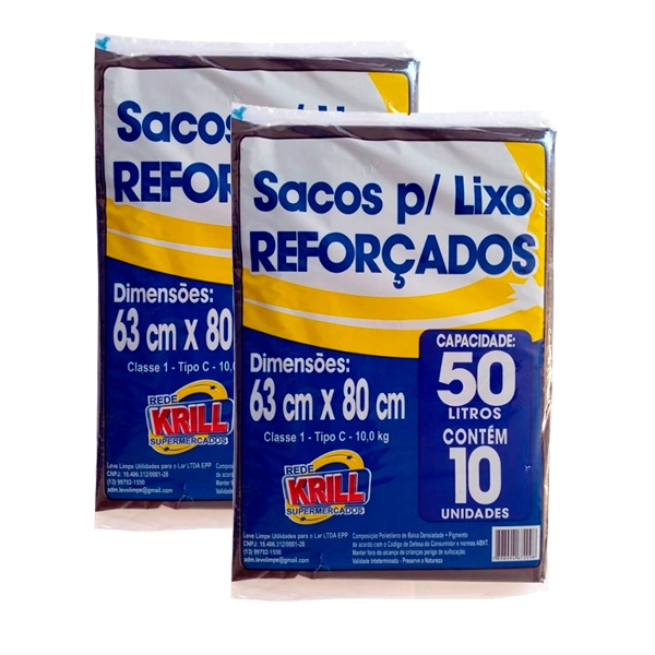 Saco Lixo Rede Krill Reforcado 50l C/10un