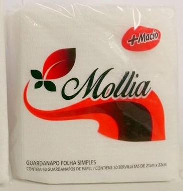 Guardanapo Mollia 21x22 C/50 Folh Simples