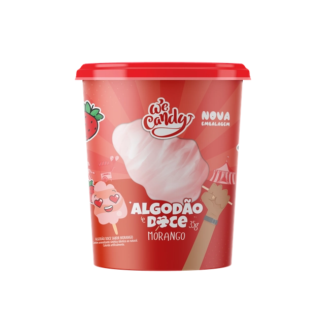 Algodão Doce Candy Sabor Morango 35g