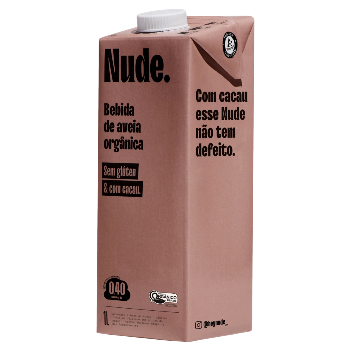 Bebida à Base De Aveia Orgânica Cacau Nude. Caixa 1l