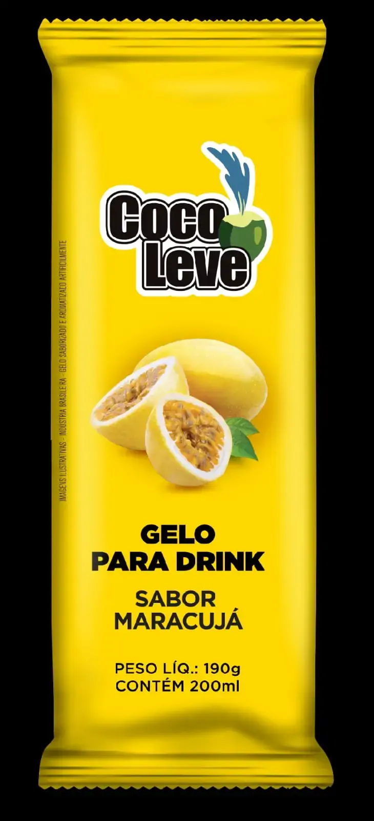 Gelo Para Drink Maracujá Coco Leve Pacote 190g