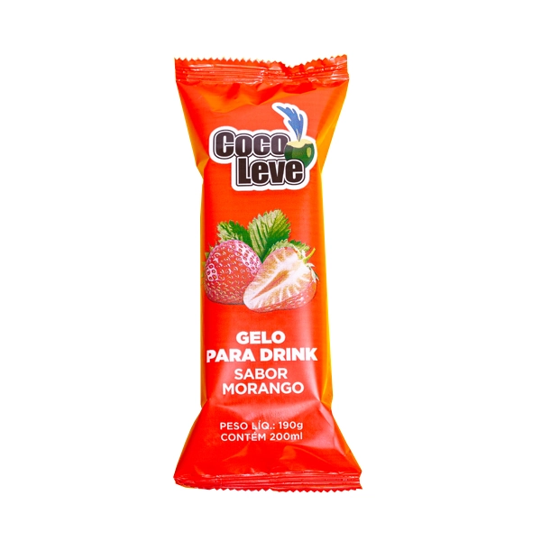 Gelo Para Drink Morango Coco Leve Pacote 190g