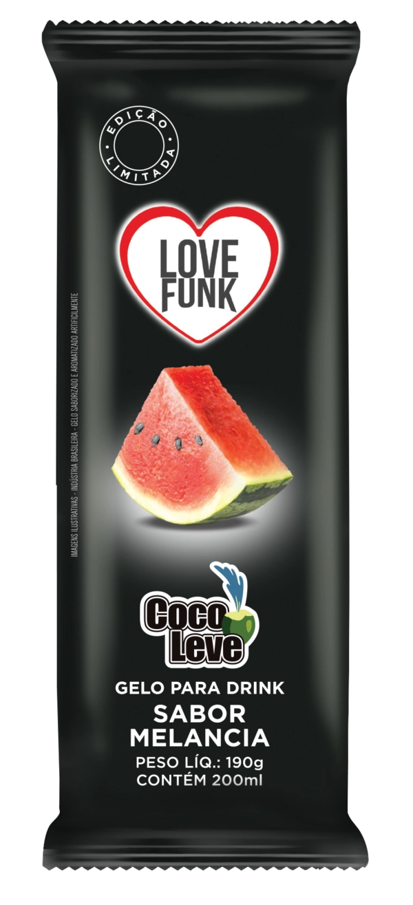 Gelo Para Drink Melancia Coco Leve Love Funk Pacote 190g